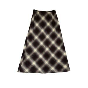 90’s Vintage Academia Plaid Midi Skirt Eddie Bauer Medium